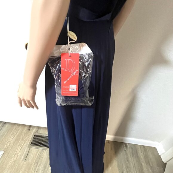 Dancing Queen NWT 2176 Navy Blue Long Gown Prom Dress Mother of the Bride Sz X - Picture 4 of 4